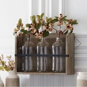 3 Flower VASE FARMHOUSE WALL DECOR Wall Sconce Rustic Primitive Inspired